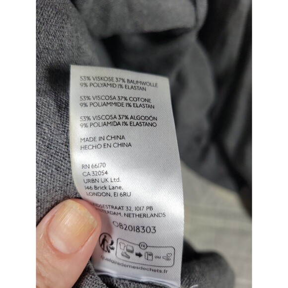 Free People Gray Ribbed‎ Knit Peplum Hem Sweater Tunic Dress Women’s Size M - Picture 5 of 5